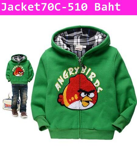 เสื้อกันหนาว Angry Birds หน้านุ่มๆ สีเขียว