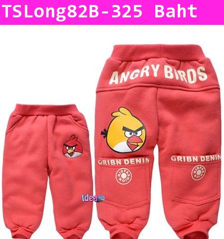 กางเกงกันหนาว Angry Birds กระเป๋าน่อง สีชมพู