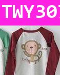 เสื้อแขนยาว Monkey hoo hoo สีเลือดหมู(ไต้หวัน)