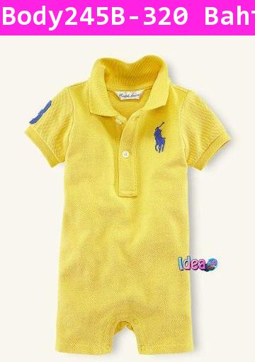 ชุดบอดี้สูท Polo Boy วัยกระเตาะ สีเหลือง