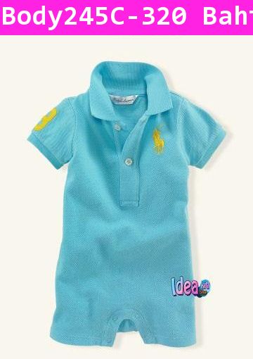 ชุดบอดี้สูท Polo Boy วัยกระเตาะ สีฟ้า