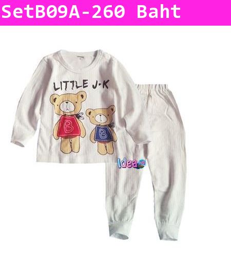 ชุดเสื้อกางเกง Little Bear สีขาว