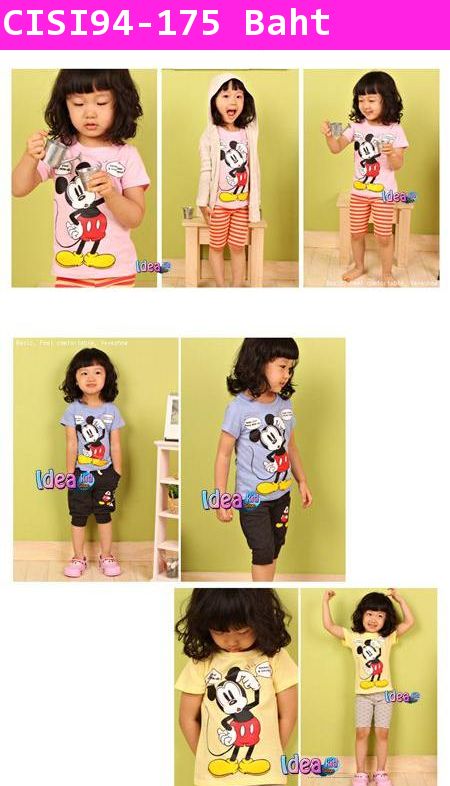 เสื้อยืด Mickey ติ๊กต๊อก สีเหลือง