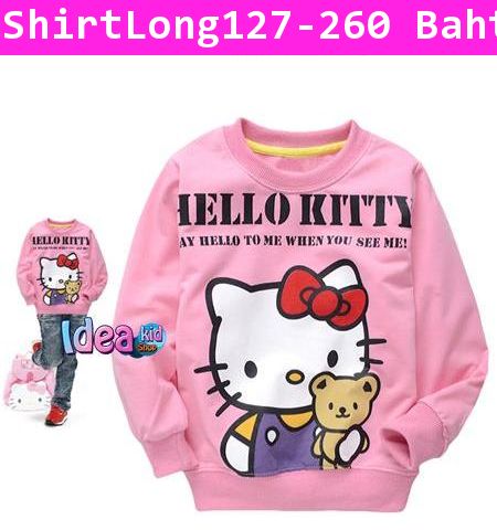 เสื้อแขนยาว hello hello kitty สีชมพู