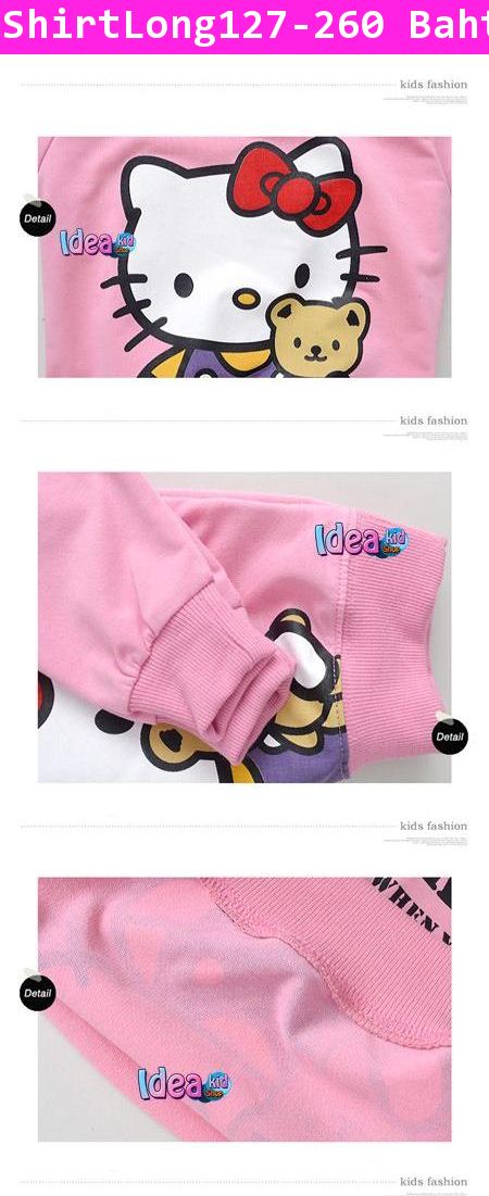 เสื้อแขนยาว hello hello kitty สีชมพู