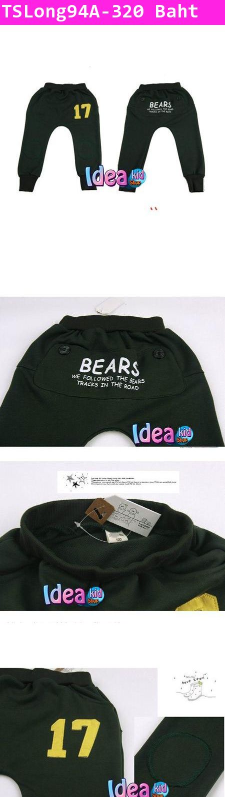 กางเกงขายาวกระเป๋าหลัง Bears สีดำ