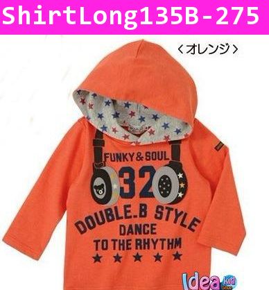 เสื้อแขนยาวมีฮูด Funky and Soul สีส้ม