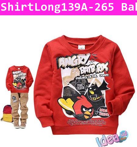 เสื้อแขนยาว Robin Angry Bird สีแดง