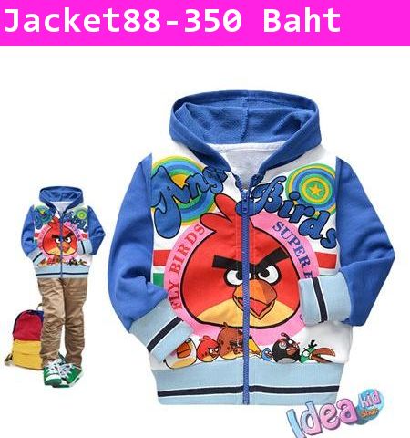 เสื้อแจ็คเก็ต Angry Birds จอมซ่า สีน้ำเงิน