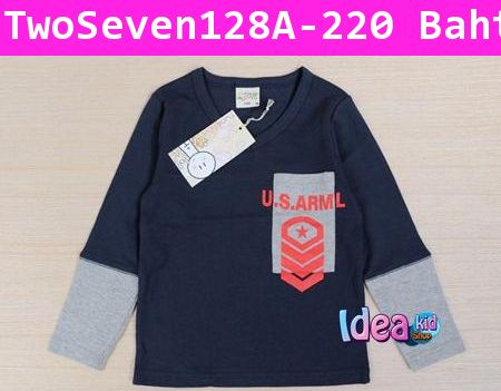 เสื้อยืดแขนต่อ U.S.ARML สีน้ำเงิน