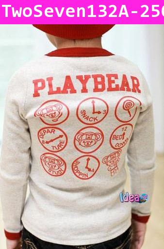 เสื้อแขนยาว Play Bear สีขาว