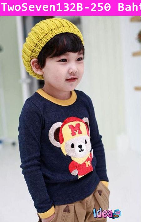 เสื้อแขนยาว Play Bear สีกรม