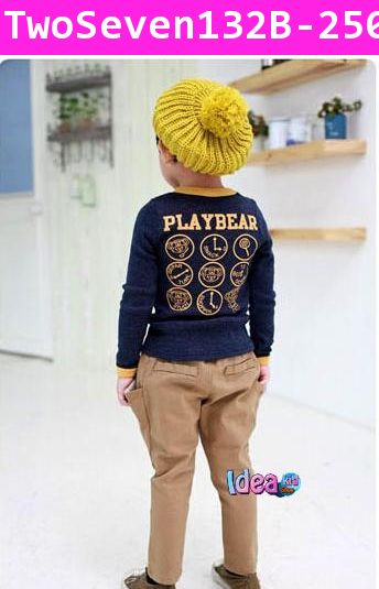 เสื้อแขนยาว Play Bear สีกรม