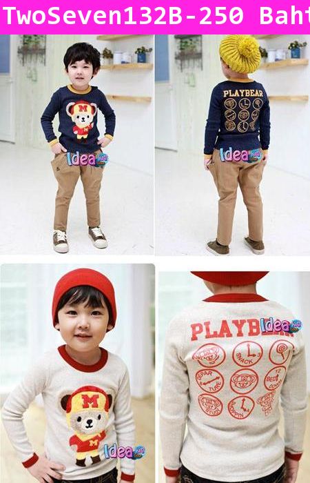 เสื้อแขนยาว Play Bear สีกรม