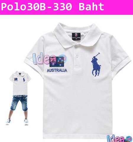 เสื้อยืด Polo หนูน้อยรักชาติ สีขาว