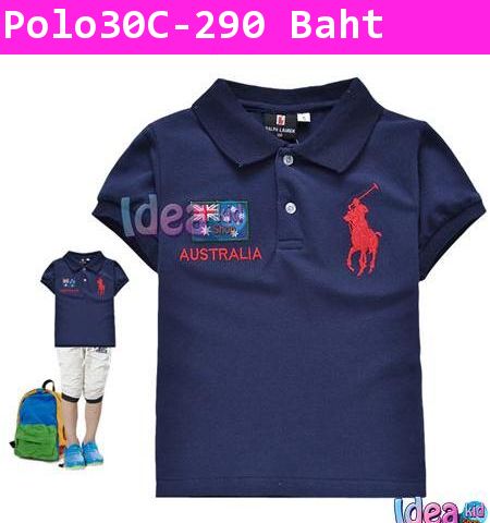 เสื้อยืด Polo หนูน้อยรักชาติ สีกรม