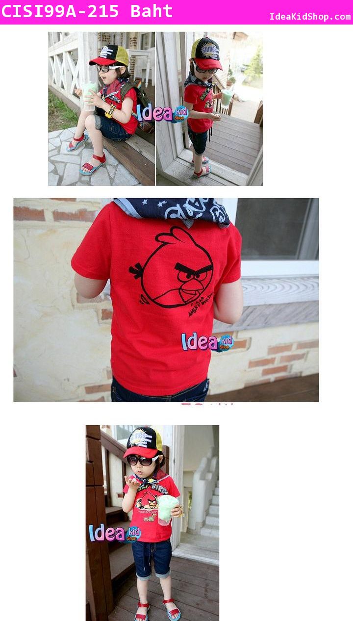 เสื้อ Angry Birds กับพ้องเพื่อน สีแดง