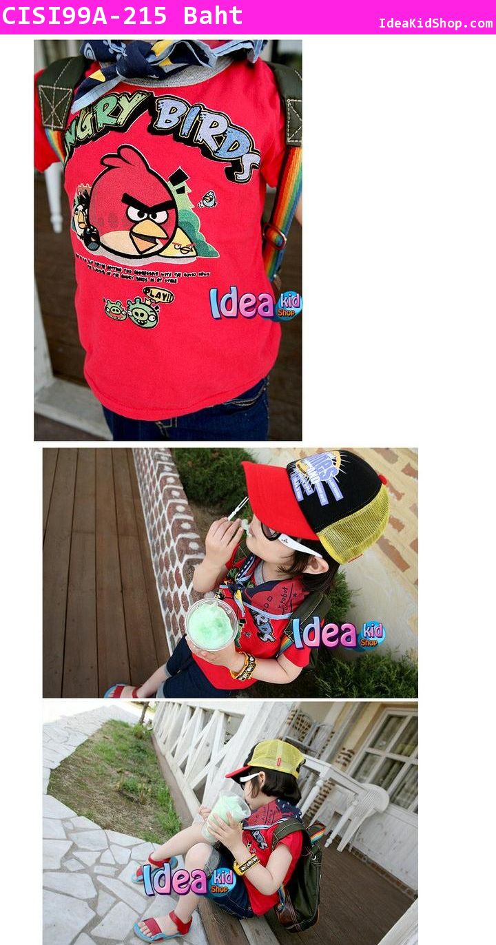 เสื้อ Angry Birds กับพ้องเพื่อน สีแดง