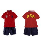 ชุดเสื้อกางเกงโปโล-USA-สีแดง