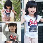 เสื้อยืดแขนสั้น-RIBBIN-MINNIE-สีเทา