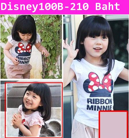 เสื้อยืดแขนสั้น RIBBIN MINNIE สีชมพู