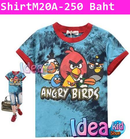 เสื้อ Angry Birds ชาวร็อค สีน้ำเงิน