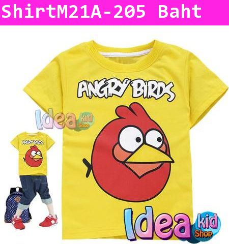 เสื้อยืด Angry Birds ตาโต สีเหลือง