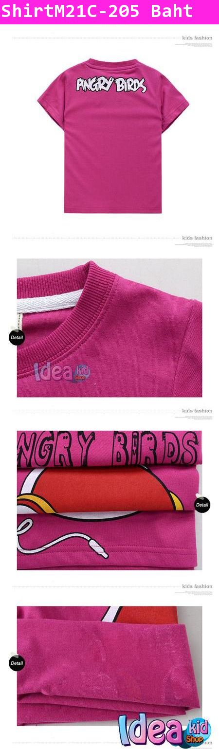 เสื้อยืด Angry Birds Love Music สีชมพูเข้ม