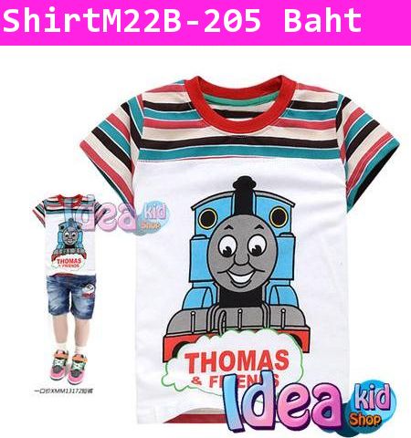 เสื้อยืด Thomas & Friends ลายขวางหลากสี