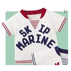 เสื้อยืดแขนสั้นอกซ้อน-SKIP-MARINE-สีเลือดหมู