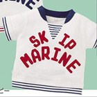 เสื้อยืดแขนสั้นอกซ้อน-SKIP-MARINE-สีกรมท่า