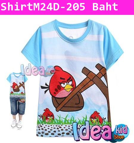 เสื้อยืดแขนสั้น Angry Birds ในเครื่องดีด