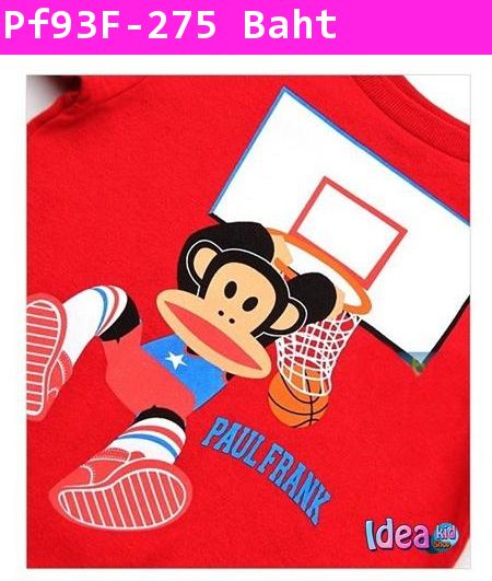 เสื้อยืดแขนสั้น Paul Frank Slam Dunk สีแดง