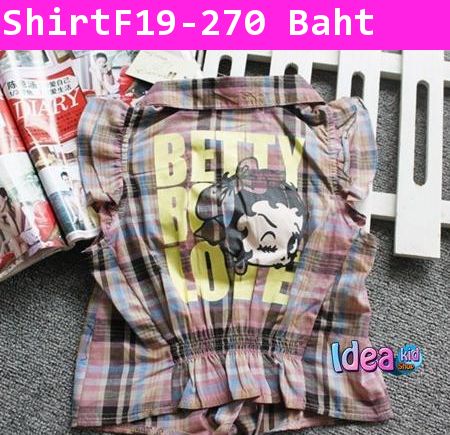 เสื้อแขนกุด BETTY ลายสก๊อต โทนชมพู