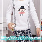 ชุดเสื้อกางเกง-Paul-Frank-หมวกดำ-สก๊อตสีดำ