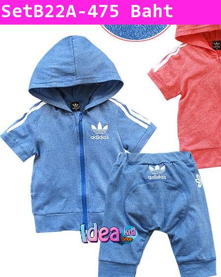 ชุดเสื้อกางเกงกีฬา ADIDAS สีน้ำเงิน