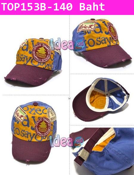 หมวกแก๊ป HUANANCAP 90 สีม่วงกับฟ้า