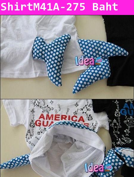 เสื้อยืดแขนสั้น AMERICA GUARANTE สีดำ