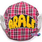 หมวกเซี่ยงไฮ้ลายสก๊อต-ARALE-ติดปีก-สีชมพู