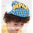 หมวกเซี่ยงไฮ้ลายสก๊อต-ARALE-ติดปีก-สีน้ำเงิน