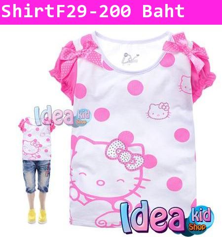 เสื้อแขนสั้น Hello Kitty ปิ๊งๆ