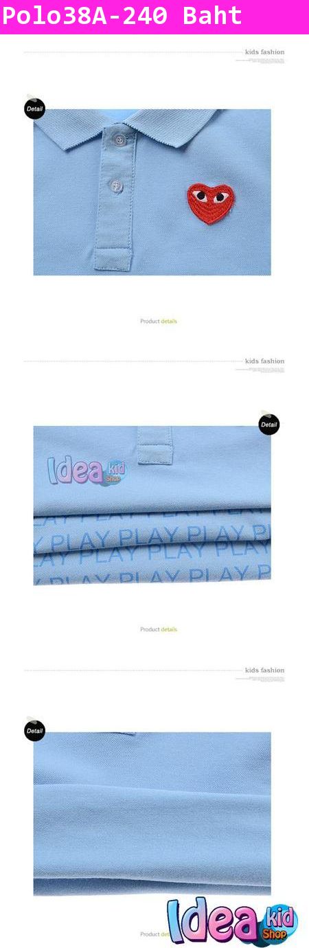 เสื้อโปโล PLAY สุดหล่อ สีฟ้า