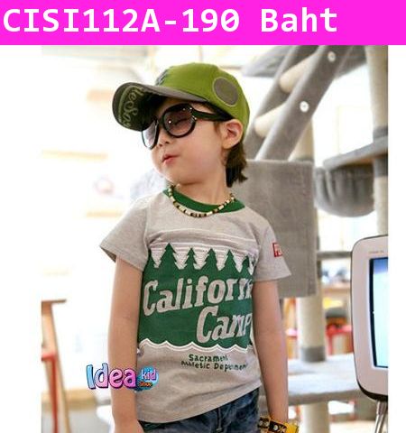 เสื้อยืดแขนสั้น California Camp สีเขียว